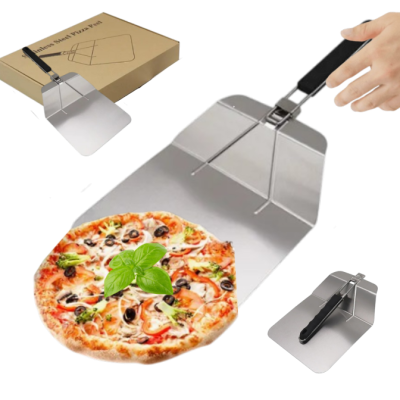 Pizzaschaufel aus Edelstahl zusammenklappbar groß 33 × 25,5 × 5 cm