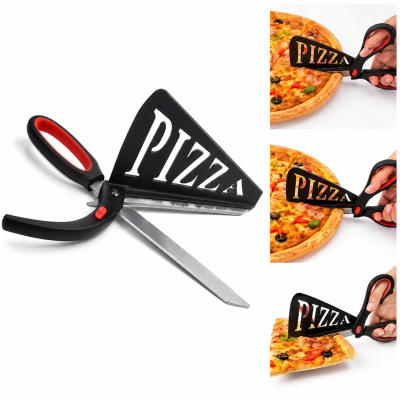 Pizzaschere aus Edelstahl mit Spatel
