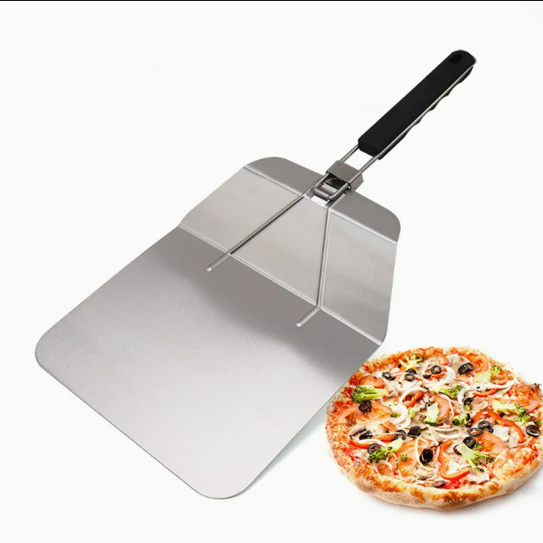 Pizzaschaufel aus Edelstahl zusammenklappbar groß 33 × 25,5 × 5 cm – Bild 2