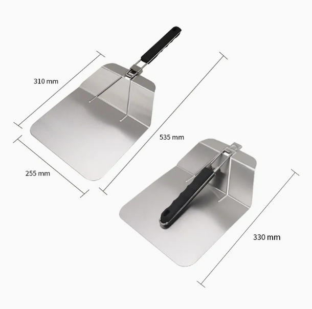 Pizzaschaufel aus Edelstahl zusammenklappbar groß 33 × 25,5 × 5 cm – Bild 5