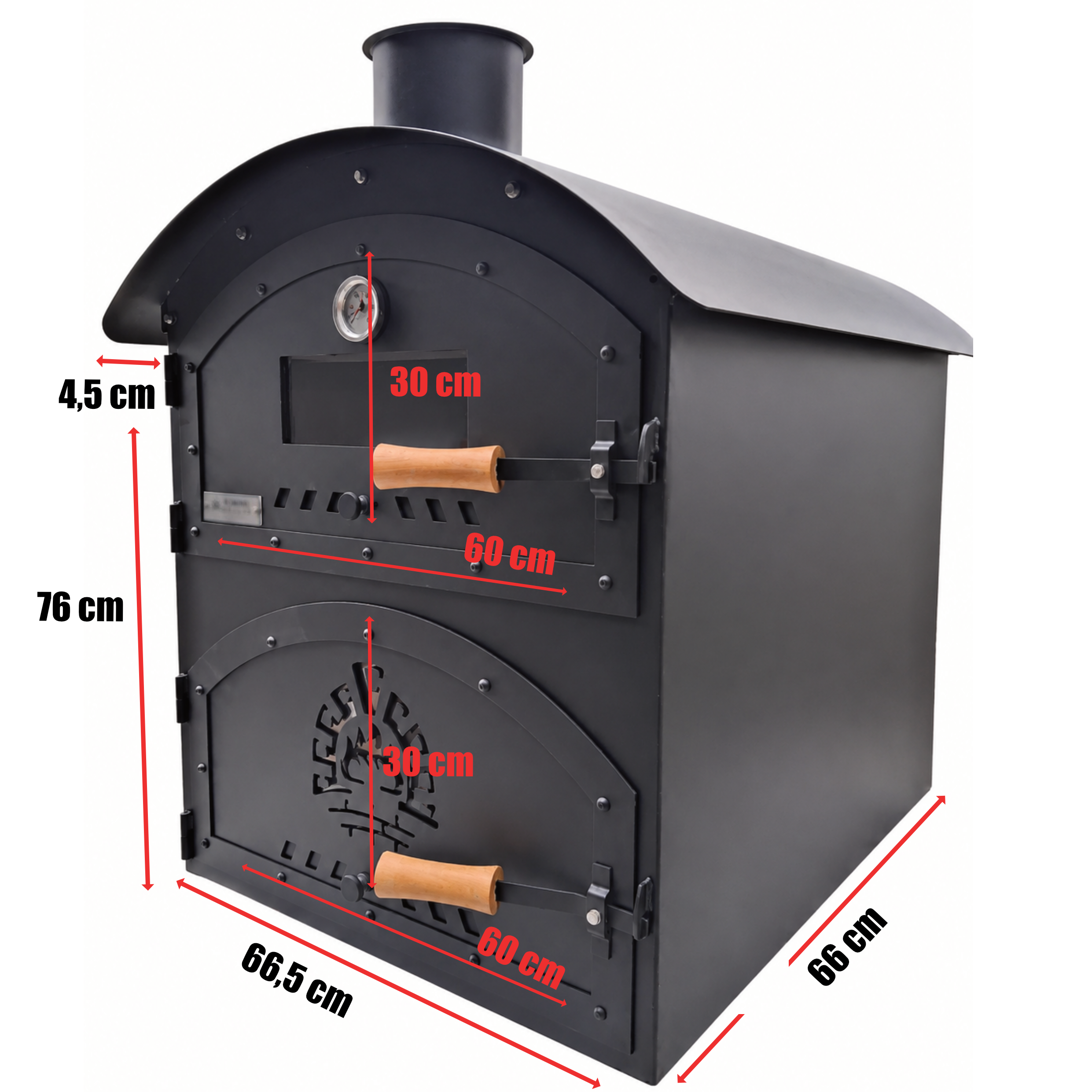 DUO BLACK II Holzbackofen Indirekt befeuert Pizzaofen – Bild 7