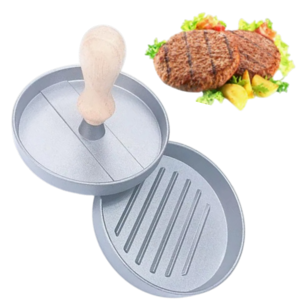 SMASH-BURGER-PRESSE Burgerpresse mit Antihaftbeschichtung + 100 Blatt Papier – Bild 2