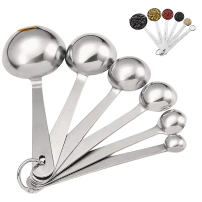 Küchenmessbecher Messbecher Messlöffell Set aus Edelstahl 6-teilig